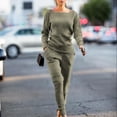 thumbnail image 2 of Valora Women Fashion Outfit Product Classification Women's Trousers Suit Versatile Tracksuit Set for Activewear and Everyday Casual Styling Khaki 2XL, 2 of 4