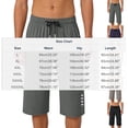 thumbnail image 2 of Riecok Mens Capri Pants Big and Tall Stretchy Elastic Waist Pants with Zip Pocket Below Knee Trousers Workout Running Clothes, 2 of 7