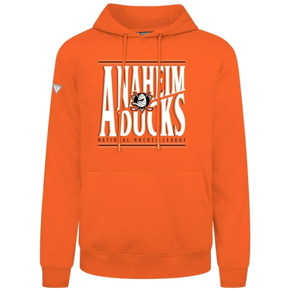 Men's Levelwear  Orange Anaheim Ducks Podium Powerhouse Pullover Hoodie