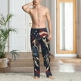 thumbnail image 2 of Pofeuu Patriotic Bulldog Art Print Men's Pajama Pants, Soft Lounge Pajama Pants with big pockets for Men Plaid Pj Bottoms-Small, 2 of 6