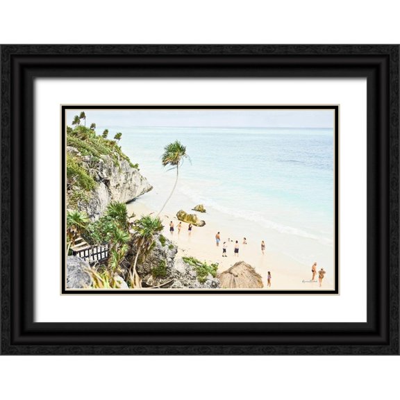 Murdock, Ramona 14x11 Black Ornate Wood Framed with Double Matting Museum Art Print Titled - Tulum Beach I