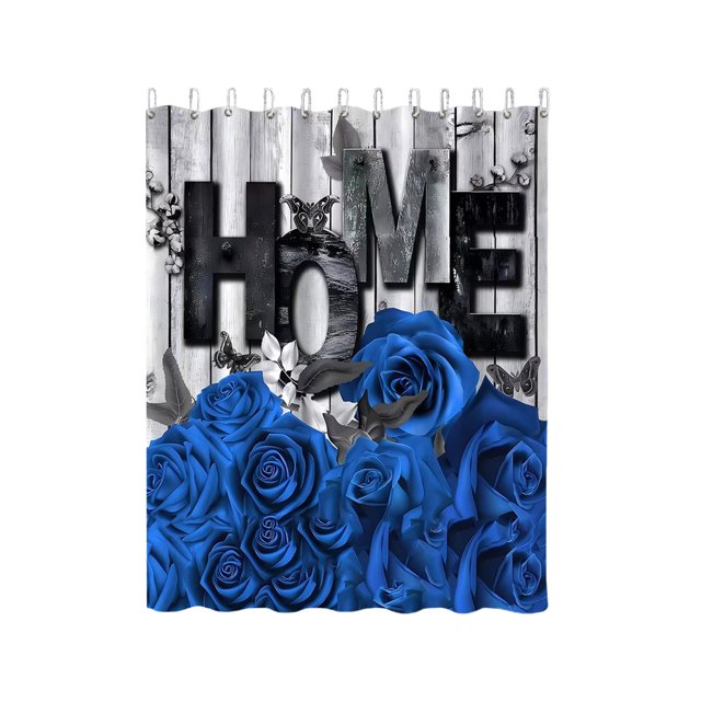 FOCUSNORM Jolis Rideaux de Douche pour Salle de Bain Imprimé de Lettres Motif Rose Transparence Forte Rideau de Douche Mode