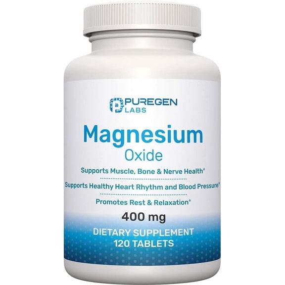 Magnesium 400mg [High Potency] Supplement – Magnesium Oxide for Immune Support, Muscle Recovery, Leg Cramps and Relaxation 120 Tablets