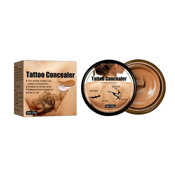 Tattoo Cover Up Makeup Waterproof, Tattoo Cover Up Makeup Waterproof, Full Coverage Tattoo Concealer - Waterproof & Sweatproof Makeup for Tattoos, Scars, Spots, and Vitiligo 1PC 0.04 Lb
