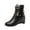 Black, variant on Womens Dress Shoes Oversized Women's And Bare Boots With Pointed Sloping Toe And Lace Cut Out Short Boots 8.5(41)