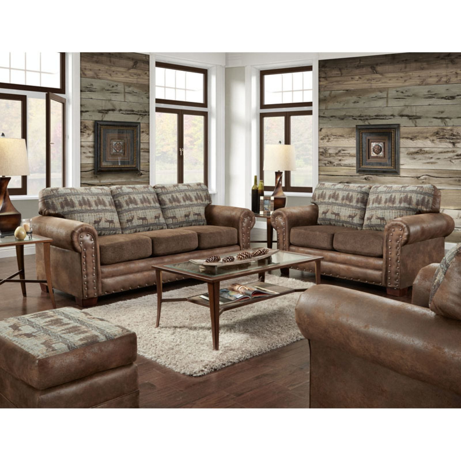 American Furniture Classics Deer Teal Lodge 4 Piece Sofa Set