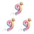 thumbnail image 4 of yingyy Party Balloon with Gradient Color Birthday Party Decor Aluminum Foil Balloon 32 Inch, Number 8 10 3PCS, 4 of 6