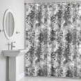 thumbnail image 5 of Black White Floral Shower Curtain for Bathroom Decor, Watercolor Spring Black White Wildflowers Leaves Plant Waterproof Fabric Shower Curtain, 72"x78" Set with 12 Hooks, 5 of 9