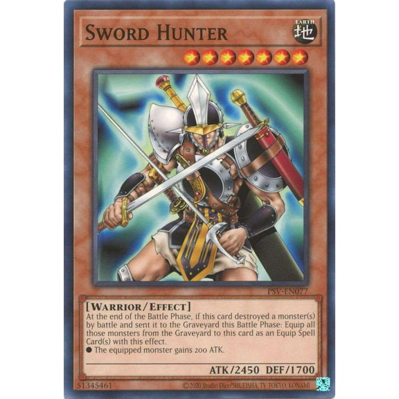 YuGiOh Pharaoh's Servant 25th Anniversary Common Sword Hunter PSV-EN077