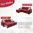 thumbnail image 5 of PonLiving 83" Reversible Sectional Sleeper Sofa with Storage Chaise Red Flannelette - Convertible L-Shaped Couch with Pull Out Bed, 5 of 5