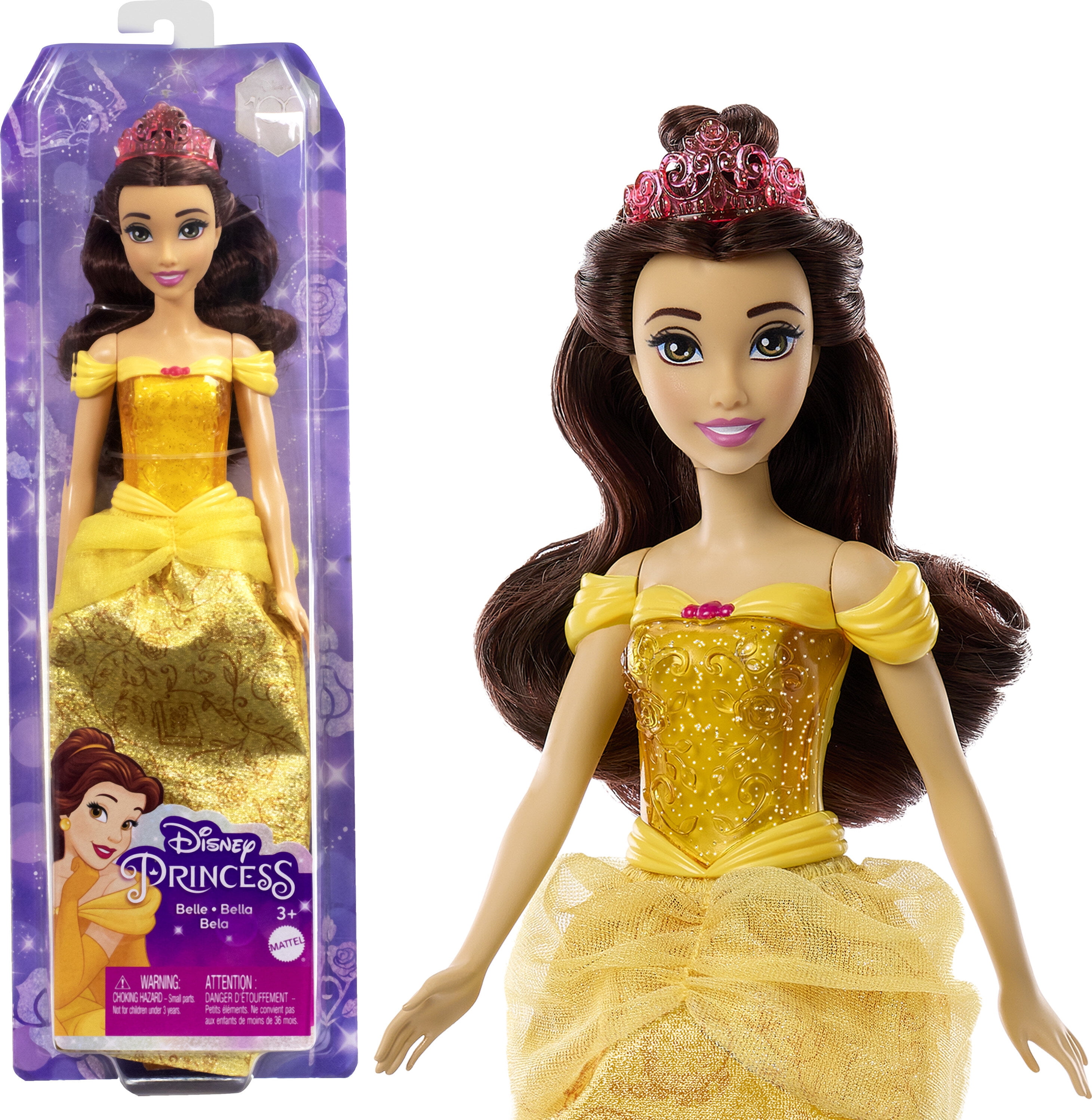 schrijven Merchandising een experiment doen Disney Princess Belle Fashion Doll with Brown Hair, Brown Eyes & Tiara  Accessory - Walmart.com