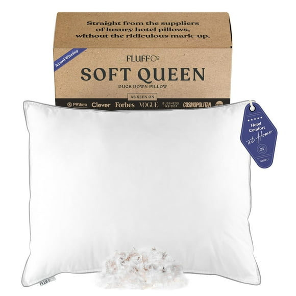 Almohada FluffCo Zen Fluff Down Standard/Queen, 100% algodón
