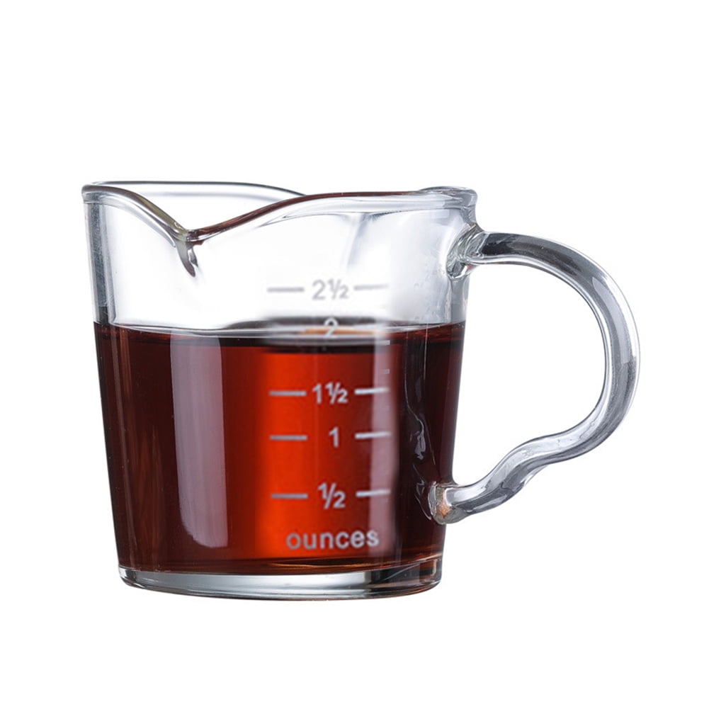 AIHOME Glass Coffee Cups Measuring Cup Transparent Milk Cup with 2