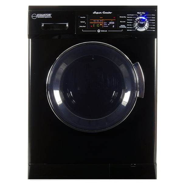 Equator Allinone 13 lb Compact Combo Washer Dryer with four Detergent boxes, Black