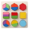 thumbnail image 2 of Meitianfacai Kids Baby Wooden Geometry Building Blocks Puzzle Early Learning Educational Toy, 2 of 2