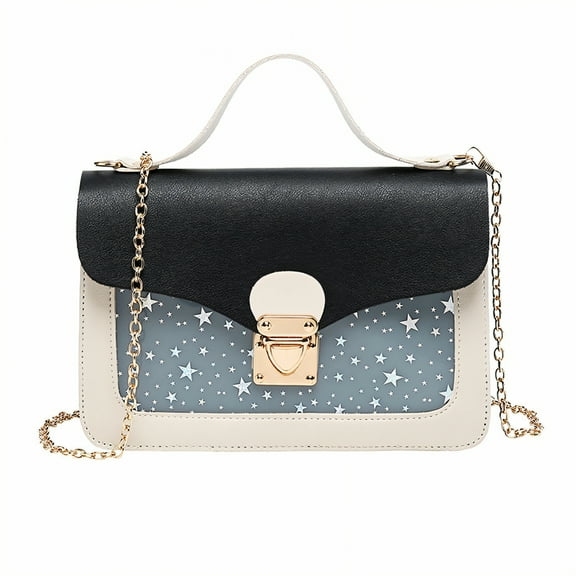 GASTROPOD Small Crossbody Purse,Color Contrast Cross Body Purses for Women,Metal Lock Leather Purse,Black