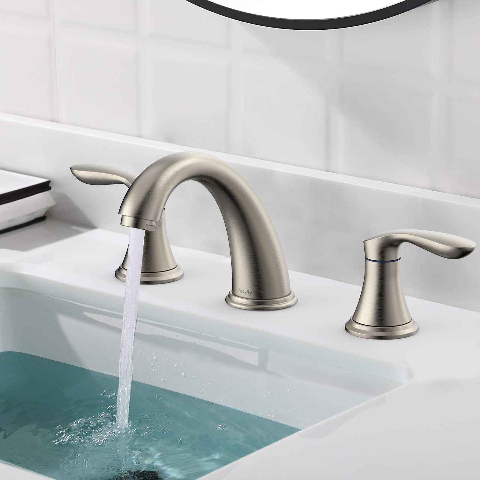 purestblue2059_Mページ Hosslly Bathroom Sink Faucet,Widespread Brushed Nickel