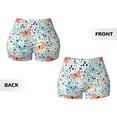 thumbnail image 5 of Xecao Butterflies Print Workout Shorts for Women Soft Smooth Gym Yoga Scrunch Active Tennis Workout Running Shorts, 5 of 9