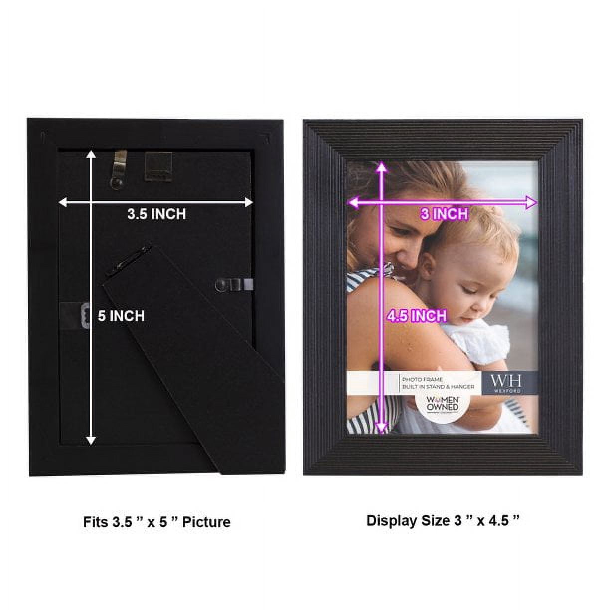 Grooved 3.5 in. x 5 in. Black Picture Frame (Set of 2)