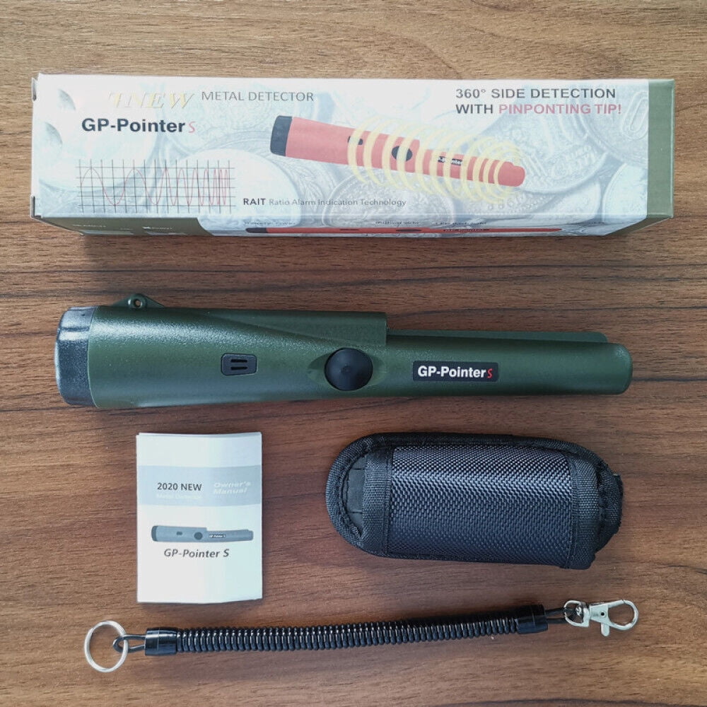 SYITOOCK Metal Detector Pinpointer, Professional Handheld Pin Pointer Wand, 360°Search Treasure Pinpointing Finder Probe with Belt Holster, Green