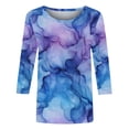 thumbnail image 2 of Cilsoka Summer Shirts for Women 2026, Womens 3/4 Length Sleeve Tops Casual Floral Print Summer Tops for Women Loose Fit Three Quarter Length Sleeve Blouse, Graphic Trendy Tees, 2 of 4
