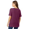 thumbnail image 3 of Woman Within Plus Size Waffle Thermal Satin Trim Tee, 3 of 6
