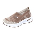 thumbnail image 2 of Dweltoz Women's Woven Orthopedic Shoes Slip On Wide Width Walking Shoes Comfortable Lightweight Arch Support Shoes Woven Breathable Soft Running Sneakers,Coffee 6, 2 of 5