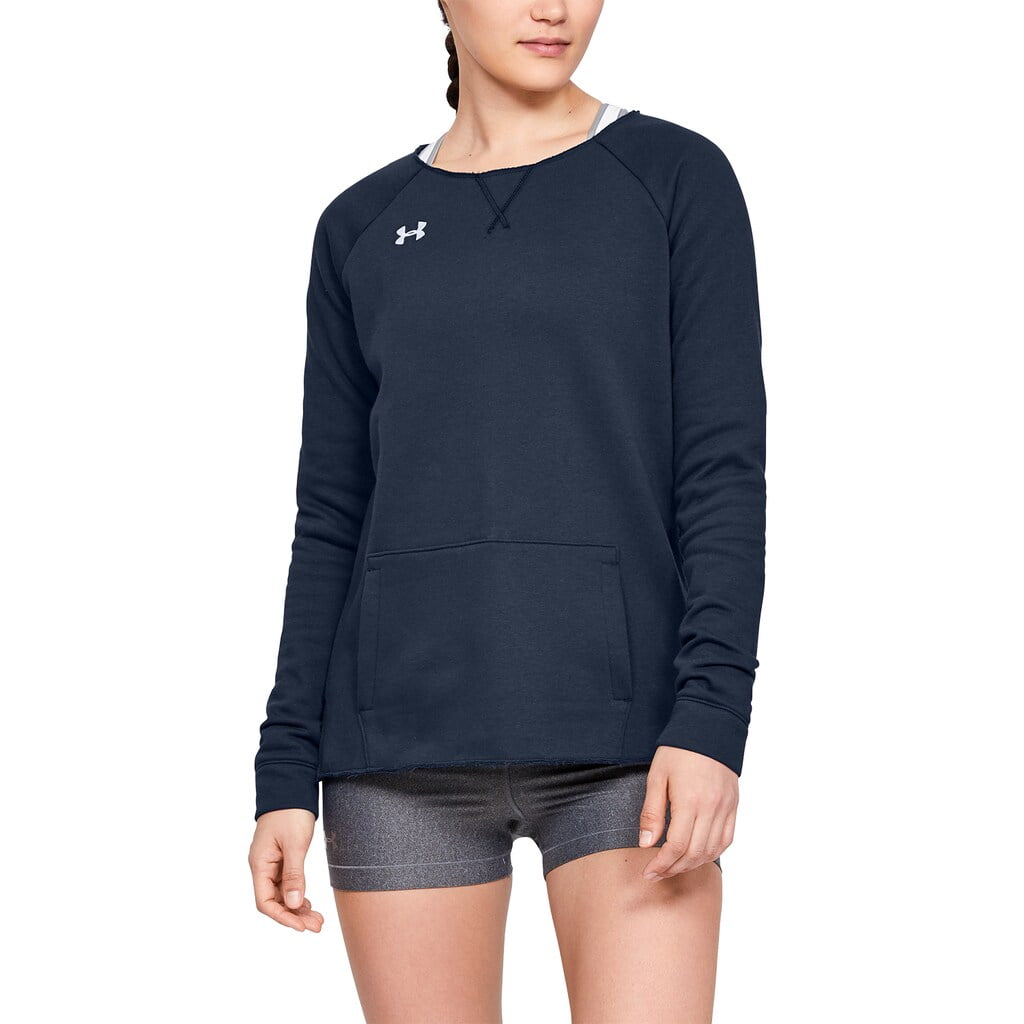 womens under armour hustle fleece crew