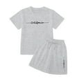 thumbnail image 3 of Girls Summer Clothes Grey Pullover T-Shirt Tops and Shorts 2 Piece Outfits Girls 4 Years Girls Outfits Summer&nbsp;Clothing, 3 of 3