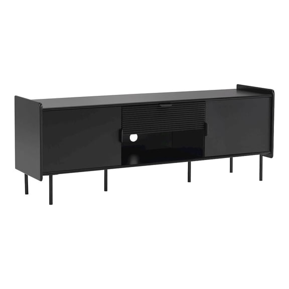 Furniture of America Rainer Modern Black TV Stand with Drawer and Doors
