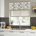 thumbnail image 5 of Spring Flowers Valances for Windows, Decorative Rod Pocket Window Valance Curtains, Retro Boho Botanical Florals Butterfly Short Curtain Drapes for Kitchen/Living Room, 2 Panels, 42" W x 12" L, 5 of 8