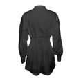 thumbnail image 4 of Wdgfv Women's Button Up Long Sleeve Mini T Shirt Dress Lapel Collar Pleated Flared Short Dresses Black XL, 4 of 6