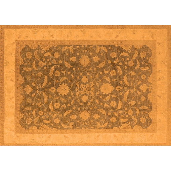 Ahgly Company Indoor Rectangle Oriental Orange Industrial Area Rugs, 5' x 7'