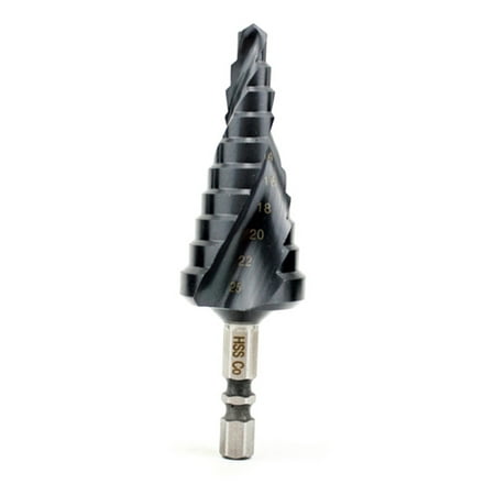 

6-25mm HSS Nitrogen Coated M35 Cobalt Step Drill Bit High Speed Steel Spiral Groove Cutter Tool