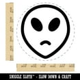 thumbnail image 2 of Sad Alien Emoticon Self-Inking Rubber Stamp Ink Stamper - Brown Ink - Large 1-1/2 Inch, 2 of 7