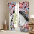 thumbnail image 3 of Horse Curtains Lovers, Cherry Blossom Horse 30%-50% Blackout Curtains Western Cowboy Cowgirl Curtains & Drapes, Farm Animal Window Treatments 42Wx63L Room Decor, 3 of 5