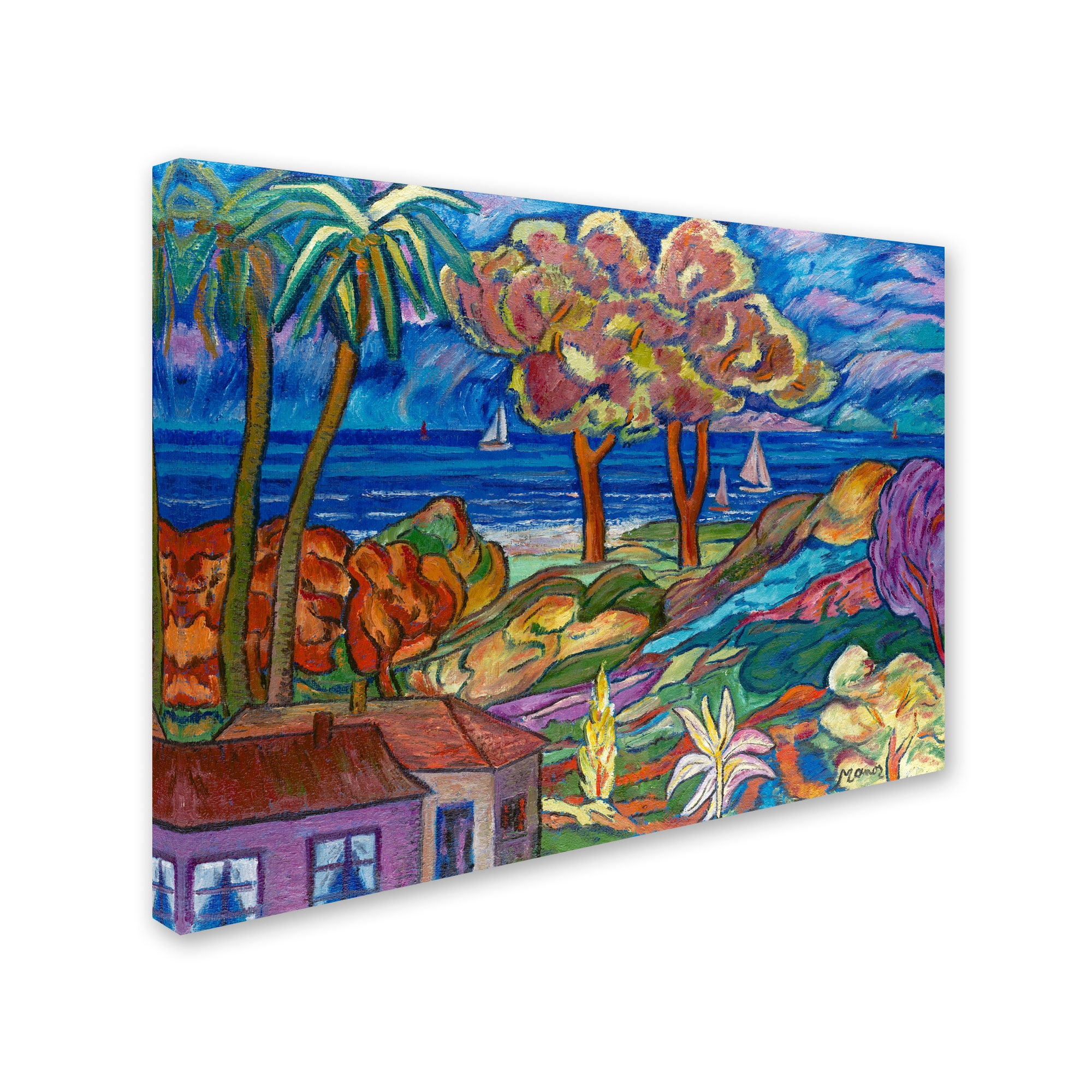 Trademark Fine Art "House By the Beach" Canvas Art by Manor Shadian