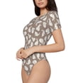 thumbnail image 2 of Daiia Cute Rabbit print Women's Crew Neck Short Sleeve Bodysuit Fashion Tops Fit Casual Basic Extender Bodysuit-XX-Large, 2 of 9