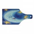 thumbnail image 1 of Moon Cutting Board, Vibrant Happy Dancing Stars and Sleepy Celestial Body Facial Expressions, Tempered Glass Cutting and Serving Board, Wine Bottle Shape, Royal Blue Vermilion, by Ambesonne, 1 of 1