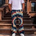 thumbnail image 2 of Iaqnaocc Mens Sweatpants Tie Dye Open Bottom Baggy Sweat Pants Straight Leg Athletic Breathable Sweatpants With Pockets Navy L, 2 of 7