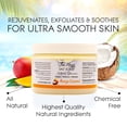 thumbnail image 4 of The Keys Mango Coconut Sea Salt Scrub - Natural Exfoliating Body Scrub with Wooden Spoon, Organic Moisturizing Exfoliator for Face, Hand, Foot, Bath, Manicure/Pedicure & Bikini Area, 12 oz, 4 of 9