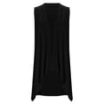 thumbnail image 4 of JSKUMAR Plus Size Women's Sleeveless Cardigan Open Front Lightweight Long Vests Draped Duster Tops Outfit (Black,L), 4 of 6