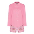 thumbnail image 4 of CEHVOM Women Two Piece Shorts Long Sleeve Cardigan Buttoned Top Floral Printed Sets Clearance, 4 of 5