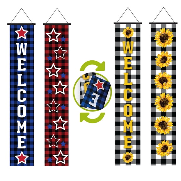 Briarwood Lane Sunflower/Patriotic Reversible Door Banner