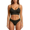 thumbnail image 5 of VBTAPA Womens Workout Sets Spaghetti Straps Sports Bra with High Waisted Panties 2 Piece Bikini Lingerie Set Gym Yoga Active Wear Matching Sets Black XL, 5 of 7