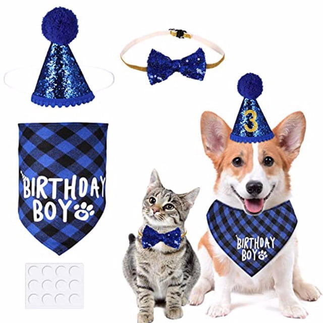 Methold Conjunto de decoración para fiesta de celebración de cumpleaños de perro, decoración para fiesta de cumpleaños de amigo peludo, Suministros para perros
