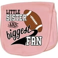 thumbnail image 2 of Inktastic Little Sister and Biggest Fan Football Player Baby Burp Cloth, 2 of 3