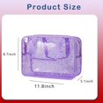 thumbnail image 2 of Bolsa de cosméticos RSRSLEII Grande impermeable de PVC transparente en forma de estrella morada, 2 of 6