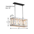 thumbnail image 5 of TOMIYA Rectangular Farmhouse Chandelier Linear Pendant Light, 3 Light Metal Rustic Kitchen Island Dining Room Light Fixtures Ceiling Hanging Pool Table, 5 of 6