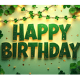 thumbnail image 4 of Green Happy Birthday Banner Large Backdrop Party Supplies Decorations Clover Theme Photography Props Background Celebration Decor St Patricks Day, 4 of 4